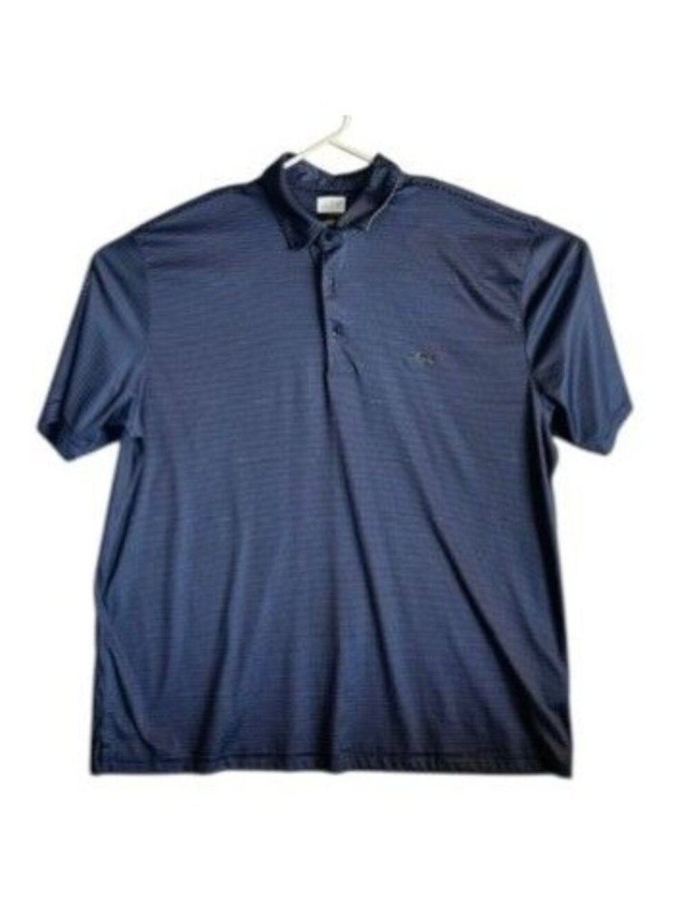 Greg Norman Play Dry Men’s Navy Blue Striped Golf Polo Shirt - Short Sleeve - Sh